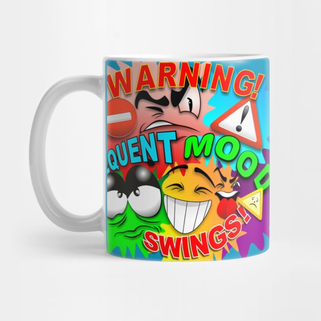 Warning! Frequent Mood Swings Cartoon Faces by BluedarkArt